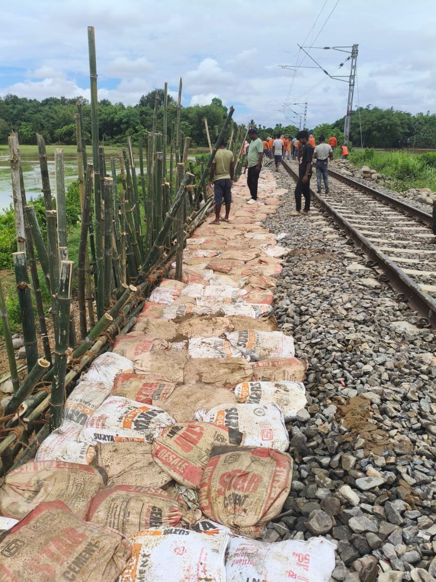 Track settlement disrupts rail traffic in Assam; NFR cancels, reschedules trains. (Photo Courtesy: NFR)